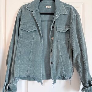Urban Outfitters Teal Corduroy Jean Jacket large NWOT